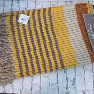Striped Yellow and Brown Fashion Scarf